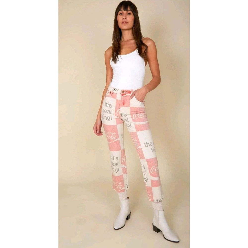 Rollas Coca Cola Jeans High Rise Straight Size 27x29 Collab Limited NWT $160